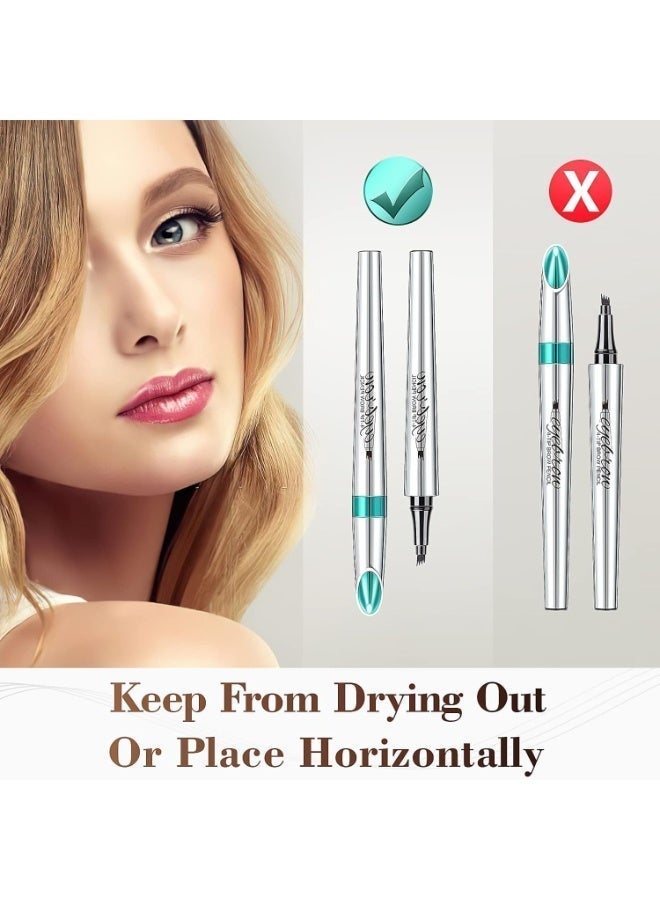ChicAbode Eyebrow Pencil Eyebrow Microblading Pen - Eye Makeup Eyebrow Pen Micro 4 Point Brow Pen Lift & Eyebrow Microblading Pen Long-Lasting Waterproof Natural Eyebrow Hair (Black) - Image 4
